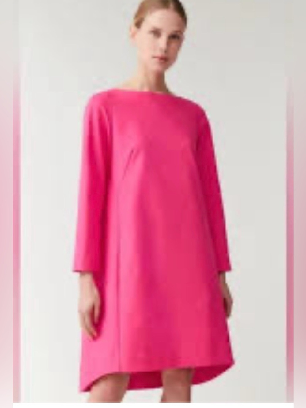 COS hot pink a-line trapeze minimalist cotton women’s dress size 4